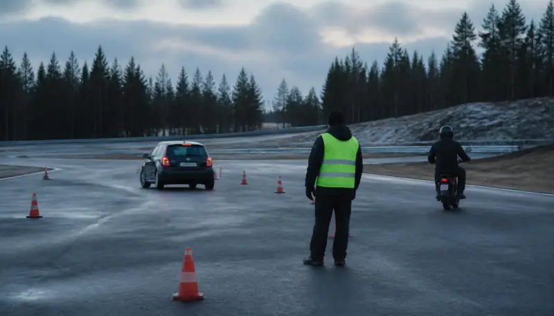 Bana på Ring Knutstorp där förarutbildning genomförs i kontrollerad miljö.